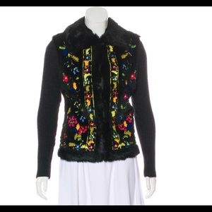 Escada jacket with fur trim M